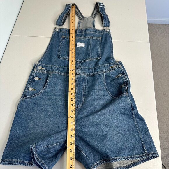 Levi's Vintage Style Denim Shortalls Overalls Size Large - Picture 6 of 14